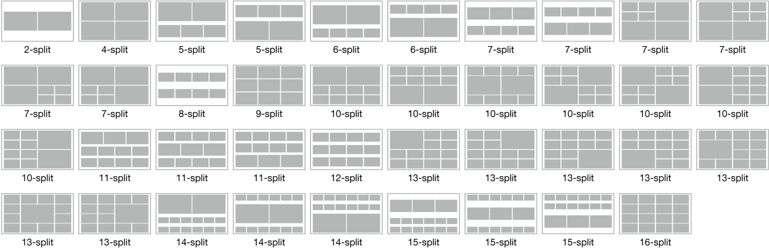 HVS-Q12 MV Split Patterns